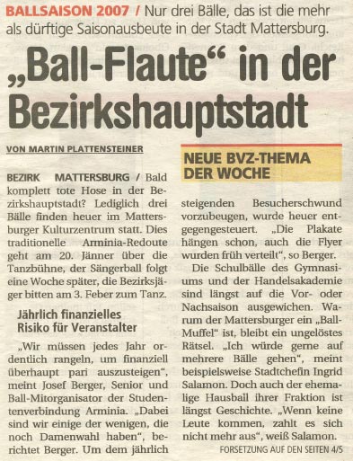 Ball-Flaute in der Bezirkshauptstadt